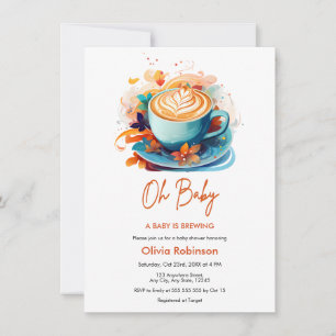Blau Oh Baby Ein Baby Braut Kaffee Baby Shower Einladung