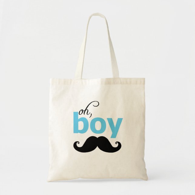 Blau-oh Schnurrbart-Taschen-Tasche Tragetasche (Vorne)