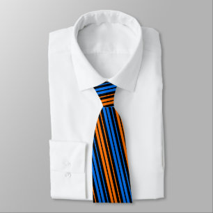 Blau Orange Blau Vertikale Streifen Design Krawatte