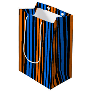 Blau Orange Blau Vertikale Streifen Design Mittlere Geschenktüte