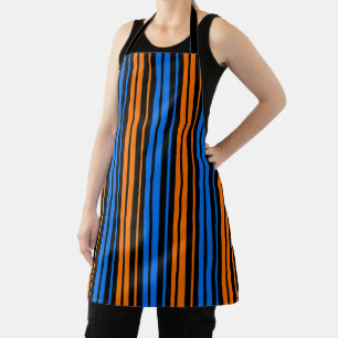 Blau Orange Blau Vertikale Streifen Design Schürze
