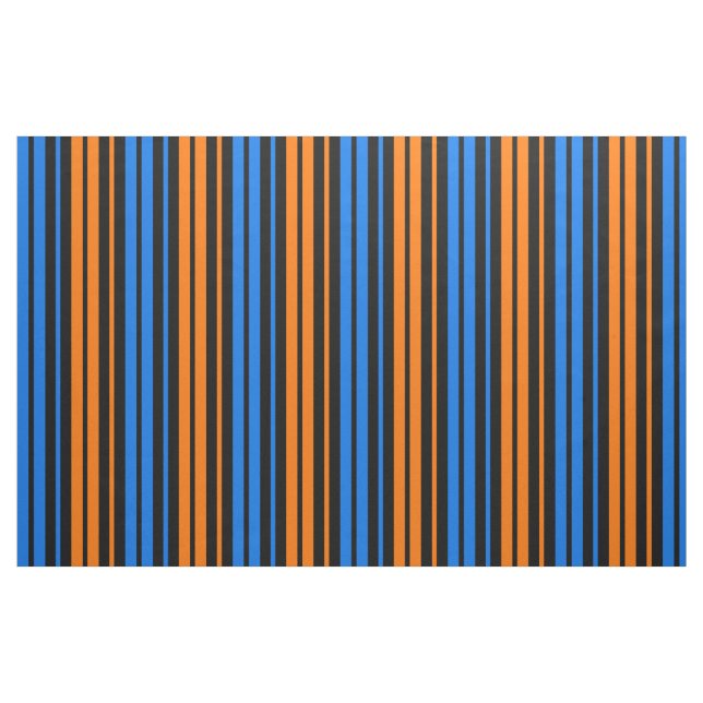Blau Orange Blau Vertikale Streifen Design  Stoff (Fat Quarter (45,7 x 55,9 cm))