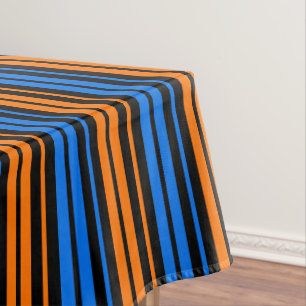Blau Orange Blau Vertikale Streifen Design Tischdecke