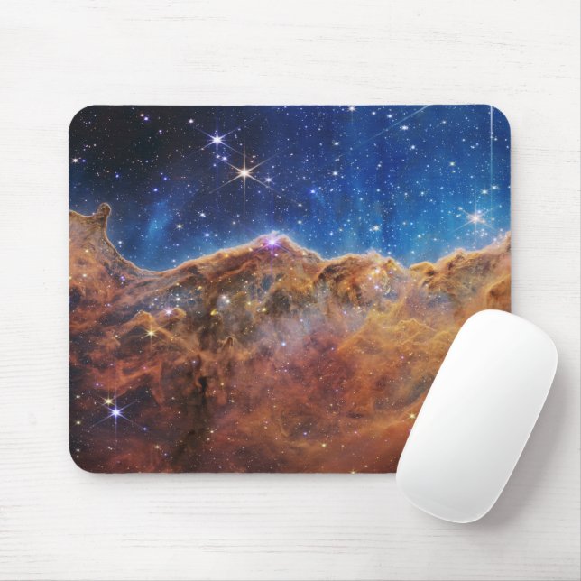 Blau/Orange Carina Nebula | JWST Mousepad (Mit Mouse)