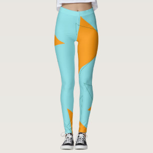 Blau, orange, cool, trendy, modernes Dreieck Leggings
