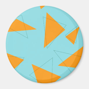 Blau, orange, cool, trendy, modernes Dreieck Magnet