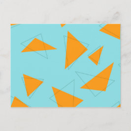 Blau, orange, cool, trendy, modernes Dreieck Postkarte
