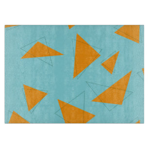 Blau, orange, cool, trendy, modernes Dreieck Schneidebrett