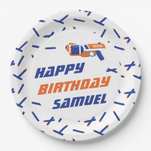 Blau, Orange Dart Krieg Alles Gute zum Geburtstag, Pappteller
