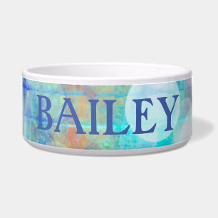 Blau, Orange, Gelb, Abstrakte Weiße Kunst Napf