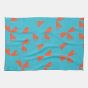 Blau, orange, lebhaft, trendig geometrisch geschirrtuch
