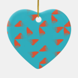 Blau, orange, lebhaft, trendig geometrisch keramik ornament