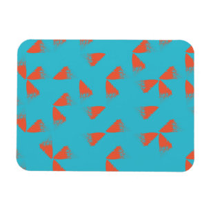 Blau, orange, lebhaft, trendig geometrisch magnet