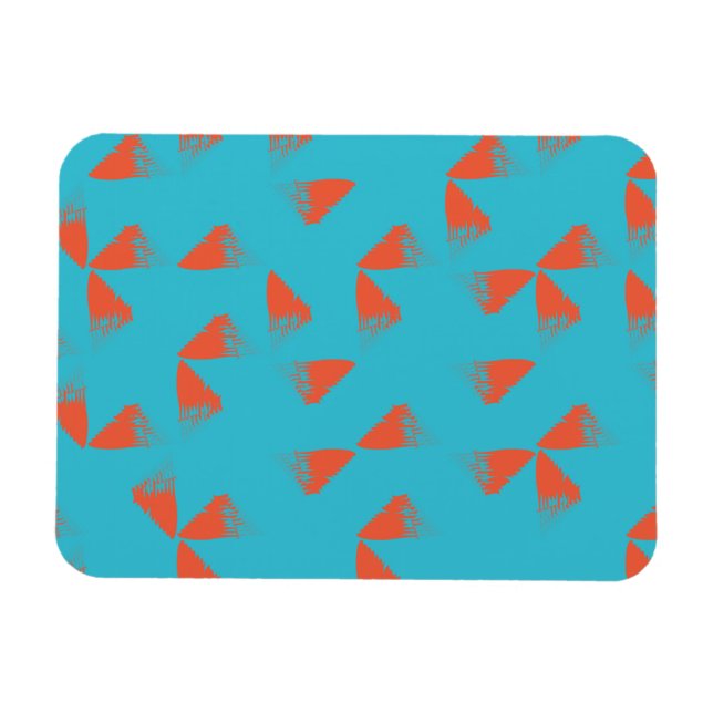 Blau, orange, lebhaft, trendig geometrisch magnet (Horizontal)