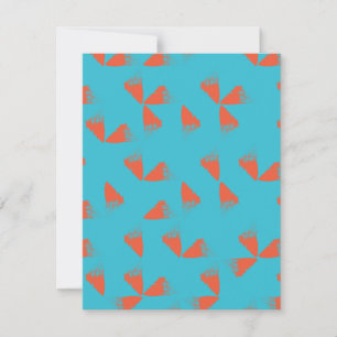 Blau, orange, lebhaft, trendig geometrisch mitteilungskarte