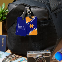 blau orange oder JA Farben Softball Baseball Gepäckanhänger
