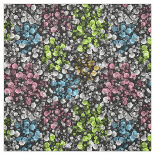 Blau Orange Pink Lime Green Polka Dots Muster Stoff