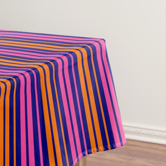 Blau Orange Pink Vertikale Streifen Design  Tischdecke (Beispiel)