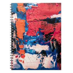 Blau, Orange, Rot und Schwarz Notizblock