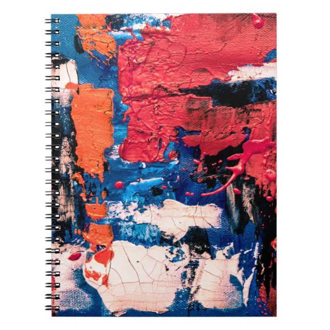 Blau, Orange, Rot und Schwarz Notizblock (Vorderseite)