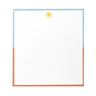 Blau-Orange-Sonnenstrahl-Notizblock Notizblock