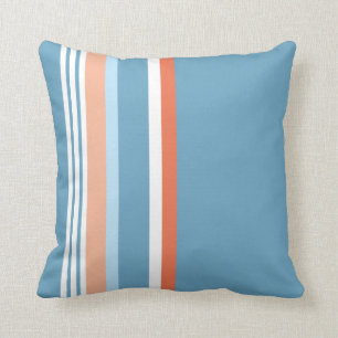 Blau (orange Streifen) Kissen