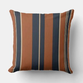 blau-orange Streifen Kissen