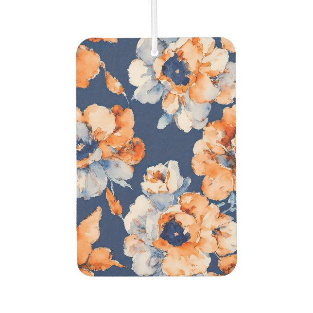 Blau, orange und blumenreich autolufterfrischer (Vorderseite)