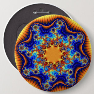 Blau, orange und gelb button