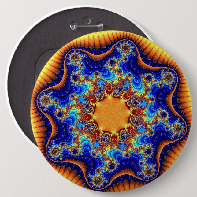 Blau, orange und gelb button (Vorne & Hinten)