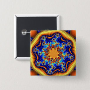 Blau, orange und gelb button