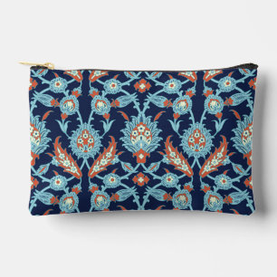 Blau Orange Weiß Türkisches Orientalisches Blumenm Zubehörtasche