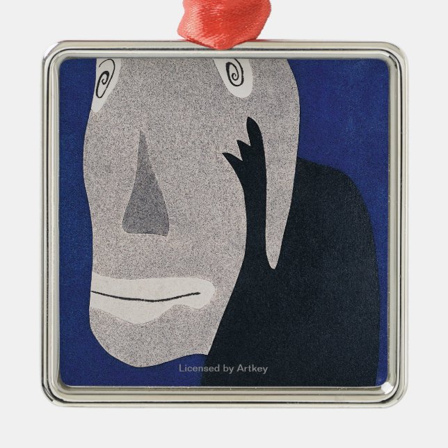 Blau Ornament Aus Metall (Vorne)