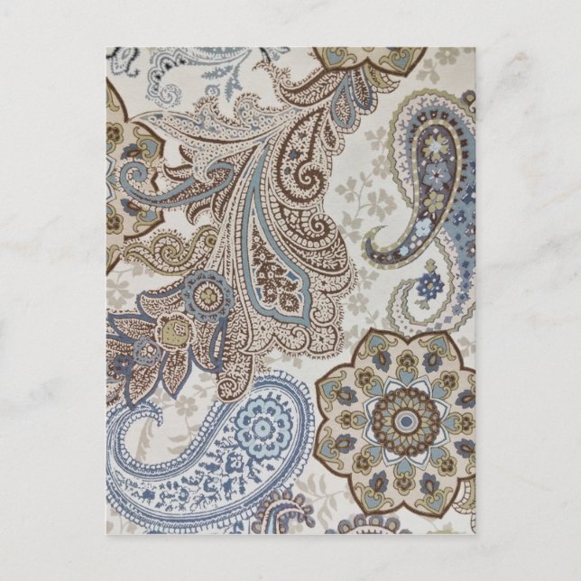 Blau-Paisley-Muster Postkarte (Vorderseite)