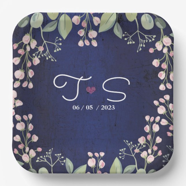 Blau Pappteller (Vorderseite)