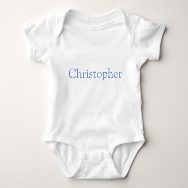 Blau Personalisiert Baby Strampler (Vorderseite)