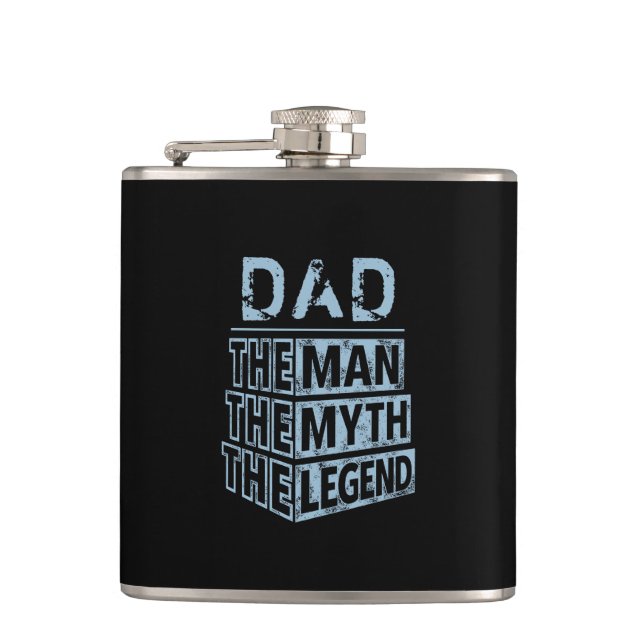 Blau Personalisiert Name der Mann der Mythos der L Flachmann (Vorderseite)