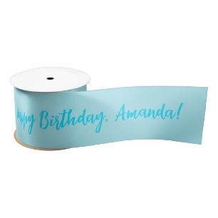Blau personalisierter Name Alles Gute zum Geburtst Satinband
