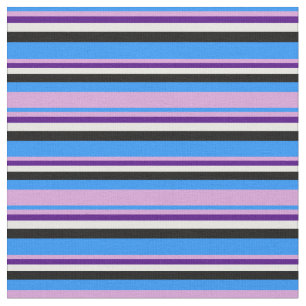 Blau, Pflaume, Indigofarben, Weiß und Schwarz Stoff