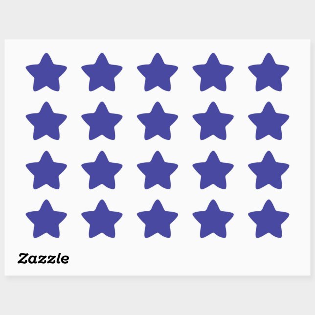Blau (Pigment) (feste Farbe) Stern-Aufkleber (Blatt)