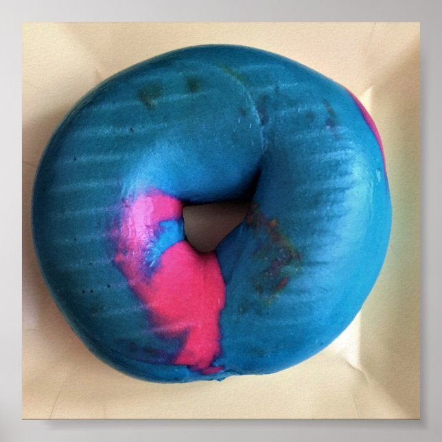 Blau-Pink-Bagel-Foto Poster (Vorne)