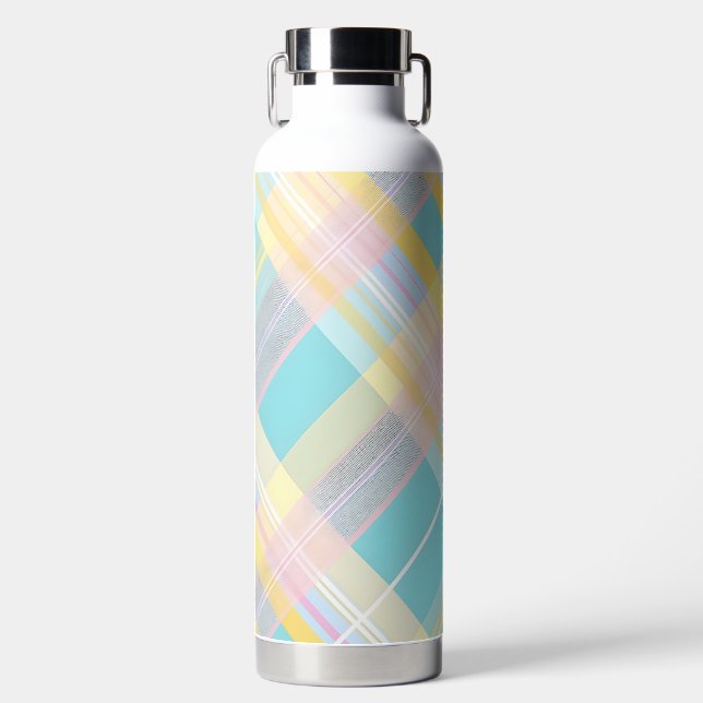 BLAU PINK GELB OSTER-KAROMUSTER TRINKFLASCHE (Vorderseite)