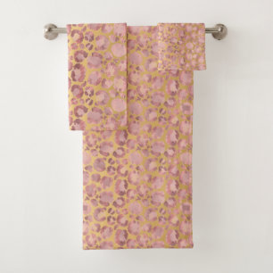 BLAU PINK GOLD TIERDRUCKEN BADEZIMMER TOWEL SET