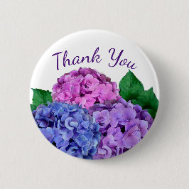 Blau-Pink-Hydrangea-Blume Personalisiert Button