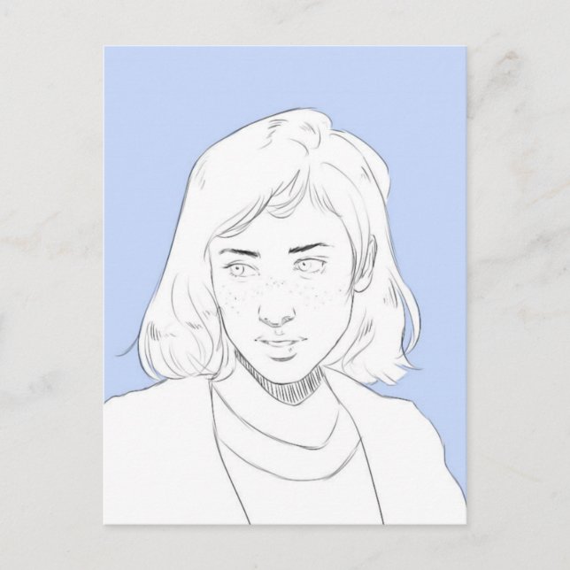 Blau Postkarte (Vorderseite)