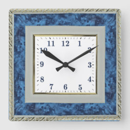 Blau Quadratische Wanduhr