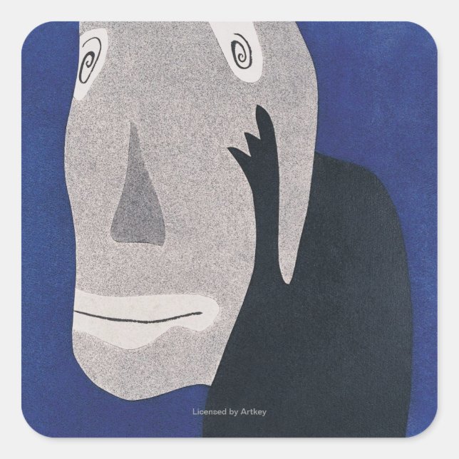 Blau Quadratischer Aufkleber (Vorderseite)