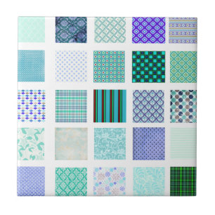 Blau quadriert Mosaikmuster Fliese