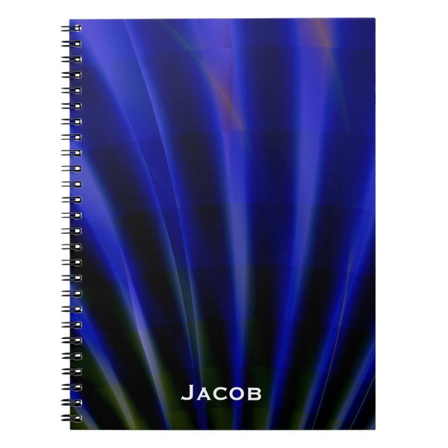 Blau Rays personalisiertes Notizbuch Notizblock (Vorderseite)