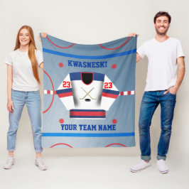 Blau | Red Ice Hockey Rink | Player Jersey Fleecedecke